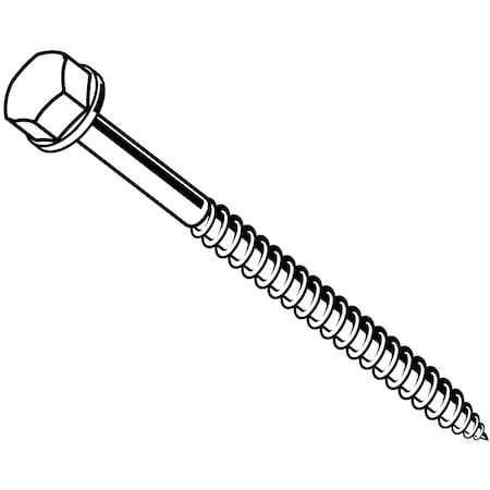 Midwest Fastener Masonry Screw, 1/4" Dia., Hex, 3 1/4 in L, 410 Stainless Steel 50 PK 54463